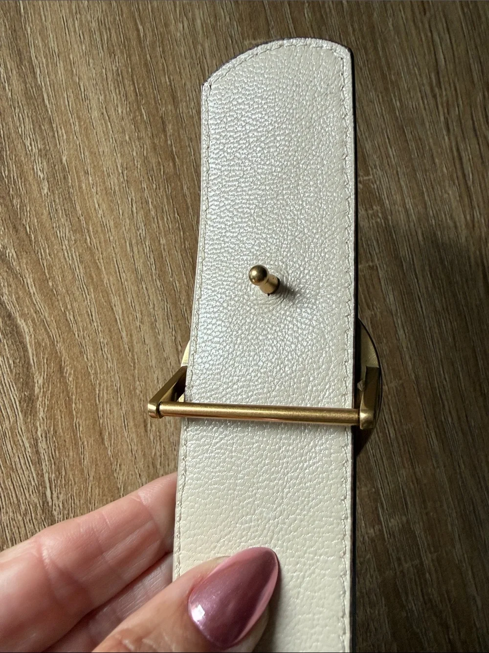 Tory Burch Cream Quilted Leather Crossbody Strap with Gold Logo